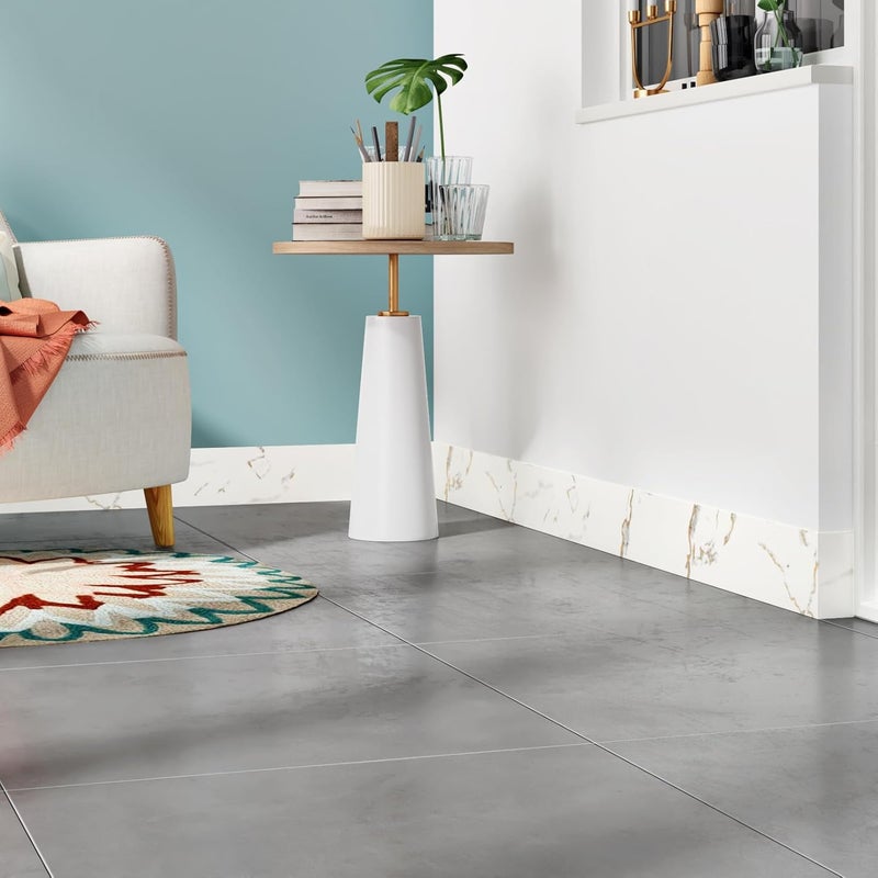 Wallercity White/Gold Marble Peel and Stick Wallpaper Borders for Counter Frame Marble Wall Paper Border Stickers for Bathroom Wall Decor 3.94''x394'' Vinyl Waterproof Border Film for Mirror Frame - Image 2